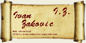 Ivan Zaković vizit kartica